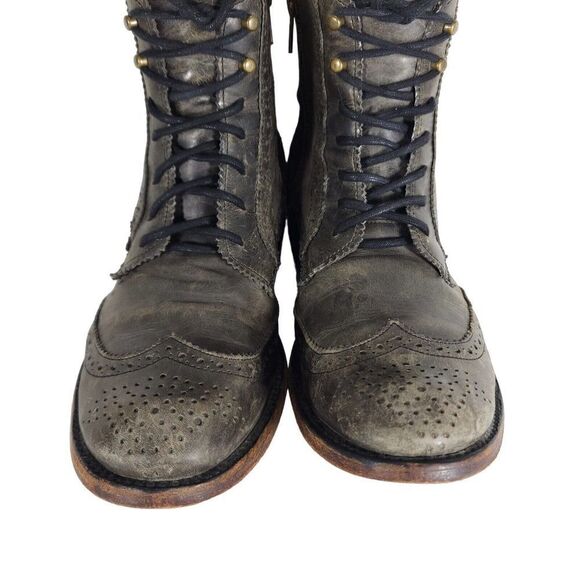 Freebird By Steven Men's BROOM Bradford US9 Brown Leather Distress Combat Boots - Picture 4 of 12